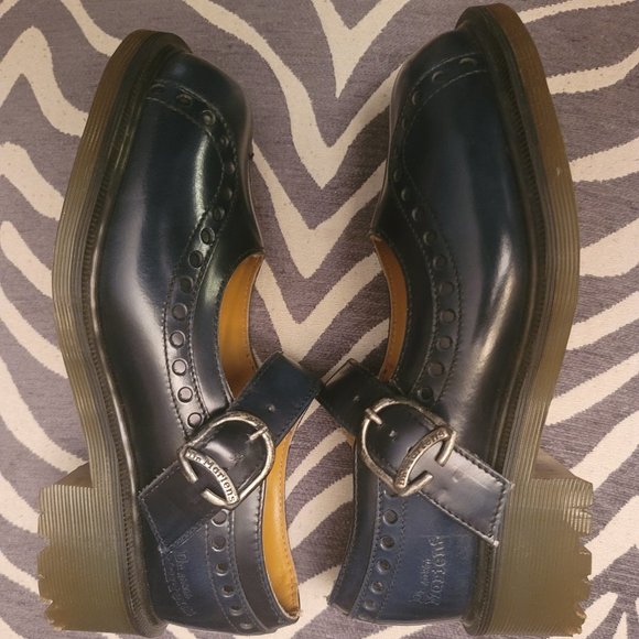 Blue Dr. Martens MIE Vintage Brogue Detail Mary Janes SIZE UK 5 US 7 - Picture 1 of 16
